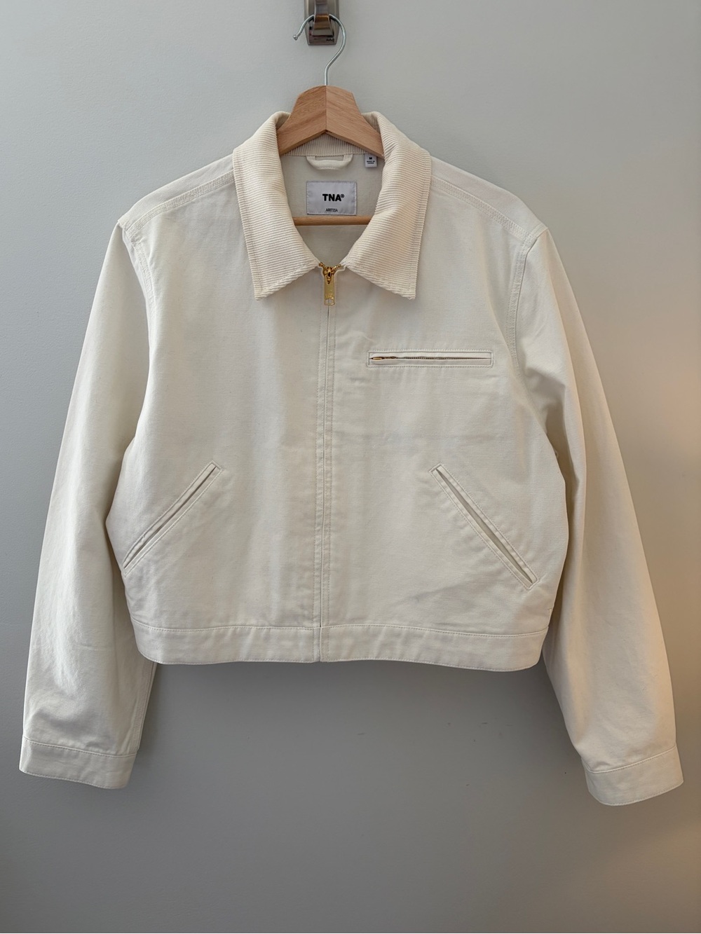 Aritzia TNA Barkley Lightweight Workwear Jacket, Light Birch, Size M